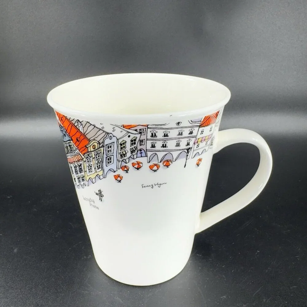 Europe‎ Sketch Rabbitstory Porcelain Coffee Mug Cup Korea Lovely Praha Mug Cup